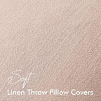EMEMA Euro Sham Decorative Linen Throw Pillow Covers 24x24 Inch Pink - Image 3