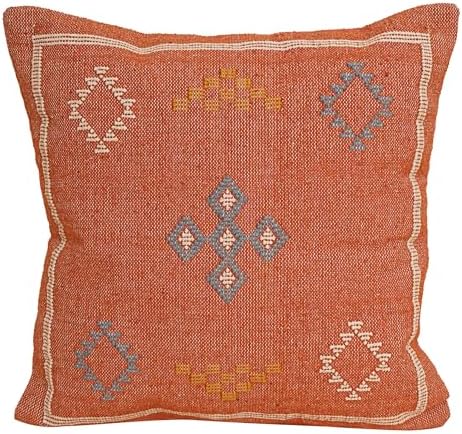 Indian Cotton Cushion Cover Sabra Kilim Pillow Cover Designer Decorative Sofa 18x18 Inche Handwoven Cushion Case for Farmhouse Home Decor Spring Decorative Pillow (Pattern 8) by Unknown
