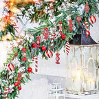 96 Pcs Christmas Tree Ornaments Red and White Candy Ball Ornament - Image 4