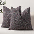 DEZENE Striped Throw Pillow Covers 18x18 Set of 2 Colorful PurpleTextured Boucle Chic Morden Boho Accent Farmhouse Square Decorative Couch Pillow Covers for Home Decor Bed Sofa Living Room by DEZENE