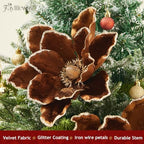 8PCS Large Christmas Magnolia Flowers for Christmas Tree Wreath - Image 7