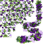 Floweroyal 6 Pack Artificial Flower Garlands 7.9FT Fake Rose Vines Silk Flowers Hanging Rose Ivy for Wedding Arch Party Home Garden Wall Decor (Purple) by FloweroyalCrafts