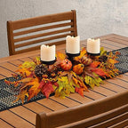 Fall Centerpiece Table Decorations, 27.5'' L Assorted Artificial Pumpkins, Berries, Maple Leaves and Pine Cones, Harvest Table Candle Holder for Dinning Table, Fireplace Mantel (Candle Not Included) - Image 5