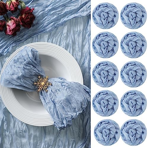 Mixweer 100 Pcs Gauze Cheesecloth Napkins 19.7 x 19.7 Inch, Dusty Blue by Mixweer