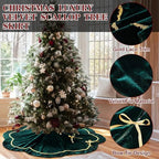Arrowbash Green 48 Inch Christmas Tree Skirt Velvet Scallop Ddge - Image 5