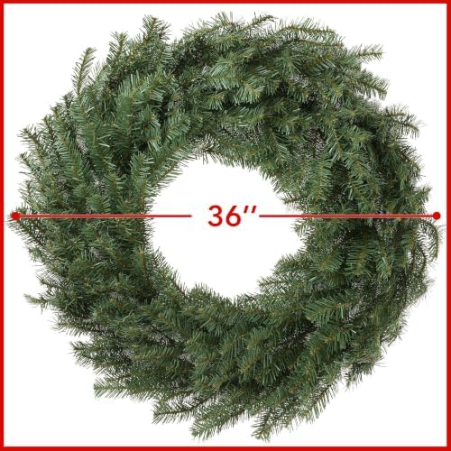 Casafield 36" Fir Artificial Christmas Wreath Holiday Décor, 270 PVC Tips for Front Door, Window, or Mantel - Image 3