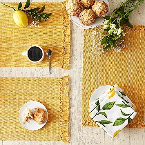 DII Variegated Tabletop Collection, Placemat Set3x19, Apricot, 6 Piece - Image 4