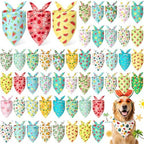 Abbylike 50 Pcs Summer Hawaiian Dog Bandanas Bulk, Tropical Fruits by Abbylike