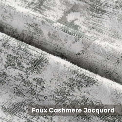 FUTEI 2 Pack Faux Cashmere Throw Pillow Covers 24x24 Inch, Dark Green White - Image 2