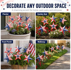 6 Pcs 4th of July Decorations Outdoor,19" Patriotic Metal Barn Stars Decorative Garden Stakes for Independence Day,Americana Patriotic Yard Signs Decor for Garden Lawn Porch - Image 5