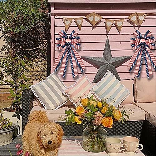 Large Patriotic Bow Wreath 4th of July Decor 2 Pack, 15.7x47'' - Image 5