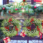 4 Pcs Christmas Wreath 10 Inch Green Artificial Wreaths Red Berry Pinecones Wreaths for Front Door Cabinets Wreath Indoor Outdoor Wall Decor Christmas Wall Home Decoration - Image 6