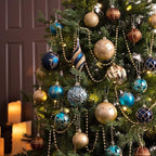 Valery Madelyn Christmas Tree Decorations Set, 40ct Blue and Gold Shatterproof Christmas Ball Ornaments Bulk, Luxury Hanging Ornaments for Xmas Holiday Wedding Party Decor - Image 2