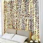 BLEUM CADE 8Pcs 16.4Ft Fake Flower Garland Faux Rose Vines with Lights - Image 2
