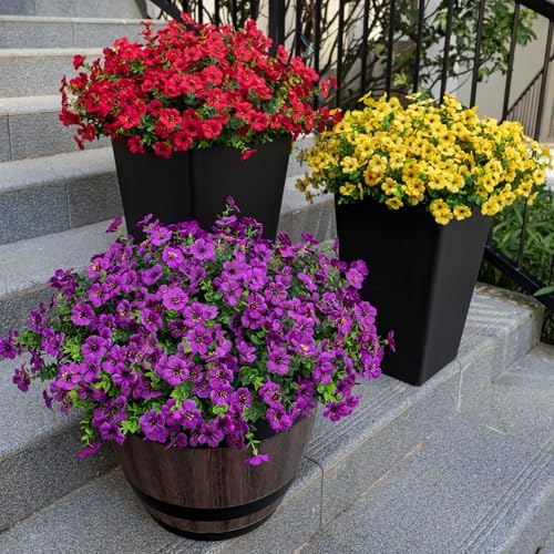 20 Bundles Artificial Flowers for Outdoor, Fake Plants Spring Decor,Fuchsia - Image 5