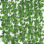 Comtelek 504 FT Artificial Ivy 72 Pack Ivy Vine Garland Ivy Leaves Greenery Garlands Clip Hanging Fake Leaf Plants Faux Green Flowers Decor Home Kitchen Garden Office Wedding Wall by Comtelek