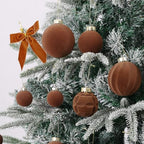 Velvet Christmas Ornaments Set 38Pcs Flocked Shatterproof Christmas Ornaments for Christmas Tree Decorations Xmas Decorative Hanging Christmas Ball Ornaments for Holiday Home Decor - Image 4