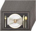 Black Gold Vinyl Placemats Set of 12, Heat Resistant Table Placemats by Uolr
