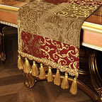 Loom and Mill Luxury Jacquard Table Runner 13x108 inch, Rectangle-Red Gold - Image 7