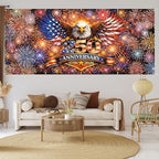 7 * 16FT Eagle flag God Bless The USA Garage Door Cover Decorations Independence Day Garage Door Banner for Outdoor Indoor Patriot Party Photography Backdrop - Image 6