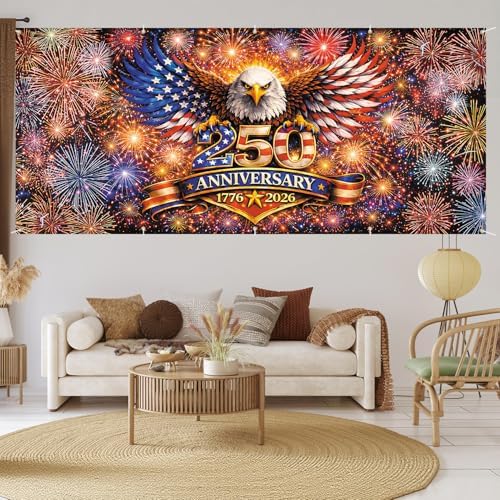 7 * 16FT Eagle flag God Bless The USA Garage Door Cover Decorations Independence Day Garage Door Banner for Outdoor Indoor Patriot Party Photography Backdrop - Image 6