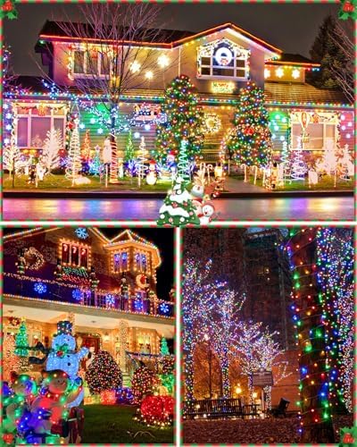 Multicolor Christmas Lights 552FT 1400LED, Extra Long Outdoor String Lights Waterproof, Timer & Memory, 8 Modes Dimmable Plug in Fairy for Outside Tree Wedding Patry - Image 5