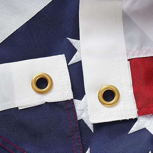 SYII American Flag 3x5 Ft TearProof Series for Outside, Heavy Duty Tough Spun All Weather US Flag for High Wind, Embroidered Stars Sewn Stripes and 2 Brass Grommets - Image 4