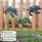 John's Studio 3Pcs Metal Turtle Sea Wall Decor Outdoor Garden Hanging Art Sculptures Home Ocean Theme Decorations for Kitchen Bathroom and Pool - Image 7