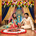 10x8ft India Pooja Backdrop Marigold Garland Diwali Traditional Festival Ganpati Photography Background Hindu Wedding Mehndi Party Banner Decorations Photo Studio Props - Image 4