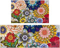 Boho Large Floral Kitchen Rugs Set 2 Piece Colorful Decorative Rug Runner Low-Profile Floor Mats Decorations for Home Kitchen(17"x48"+17"x30") by Xsinufn