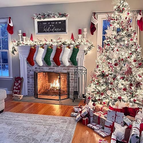 Fesciory Christmas Stockings 6 Pack, 14 Inch Cable Knit Xmas Decor - Image 3