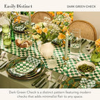 MACKENZIE-CHILDS Set of 4 Cotton Napkins, Cloth Dinner Napkins, Dark Green Check - Image 3