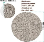 6 Pack Round Woven Placemats,13.8 inch Plate Chargers Mixed Brown Thick Place Mats Cotton Rope Braided Tablemats Rattan Mats for Christmas Table Decoration - Image 2
