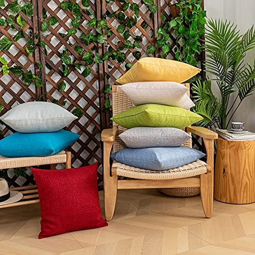 Kevin Textile Outdoor Waterproof 26”x26” Pillow Covers 2 Pack, Peacock Blue - Image 6