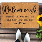 Funny The Entrance Way Outside Personalized Rug with Heavy-Duty Non Slip Outdoor Coconut Coir Doormat Pets Lover Gift 23.6 x 15.7 inch (Welcome Ish Depends On Who You are) - Image 5