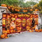 7x16FT Halloween TRICK OR TREAT Garage Door Banner Skeleton Witch Ghost Happy Hallowen Garage Door Cover Decoration for Hallowen Decoration - Image 5