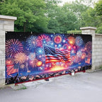 7x16FT Independence Day Garage Door Banner Eagle American Flag Garage Door Cover Decoration for Patriots Party (USA Flag, 7 * 16) - Image 2