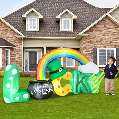BLOWOUT FUN 6.5FT St Patricks Day Inflatable Lucky Letters Gold Pot Rainbow - Image 2