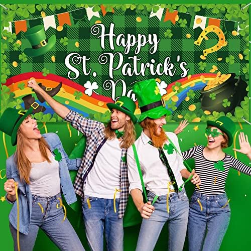 Happy St. Patrick's Day Garage Door Banner, 13.12 Feet Large St. Patrick's Day Door Cover Car Murals Shamrock Garage Hanging Decorations for Irish Festivals Outdoor Decor - Image 4