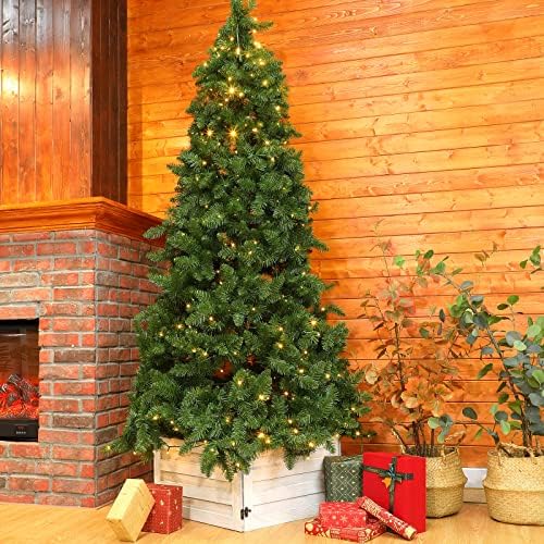 Macarrie Wood Christmas Tree Collar Box, Stand Cover, White, 22 x 12 Inch - Image 2