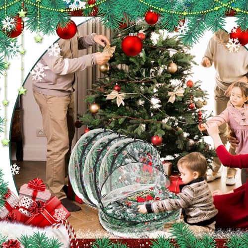 Shappy 10 Pcs 36 Inch Clear Wreath Storage Bags PVC Waterproof, Black - Image 4