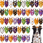 Abbylike 50 Pcs Halloween Dog Bandanas Bulk Cute Dog Paw Prints Pattern by Abbylike