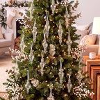 Sotiff 6 Pcs Clear Mercury Glass Christmas Ornaments, Vintage Finial Decor - Image 5