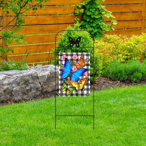 Briarwood Lane Everyday Wrought Iron Butterfly Garden Flag Arbor 41x15 Garden Flag Decorative Arbor - Image 3