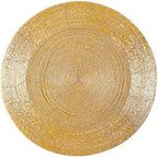 Lightnpro Handmade Beaded Placemats Set of 4 – 13 Inch Round Champagne Charger Mats | Handcrafted Artisan Table Accessories, Elegant Decorative Dining Table Décor for Weddings, Holidays & Parties - Image 5