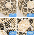 uxcell 4pcs Bohemian Wall Basket Decor Set Hanging Woven Wall Basket - Image 2