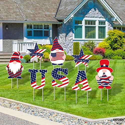 KatchOn 4th of July Yard Signs with Stakes, Pack of 8 - Image 7