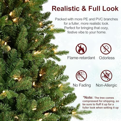 Treepool 9FT Prelit Artificial Christmas Tree, 4222 PE/PVC Tips, 800 Lights - Image 2