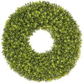 DDHS 23''Boxwood Wreaths for Front Door，Artificial Spring Wreaths for Farmhouse Wedding Green Year Round Indoor Outdoor for Fall Summer Christmas Wreath Home Decorations-Green by DDHS