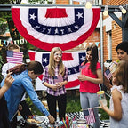 3 x 6 FT 4th of July Decorations, 2 PCS Patriotic USA Pleated Fan Flags, Large American Bunting Flag Banner 250th Anniversary Half Fan Flags for Independence Day Memorial Day Outdoor Home Decor - Image 3